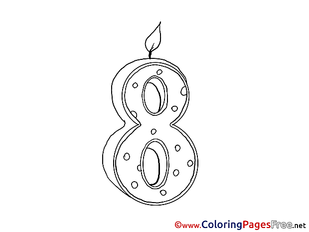 8 Years Birthday Coloring Pages free