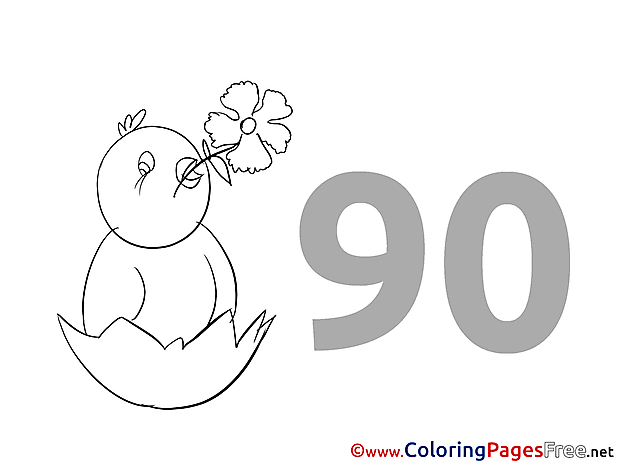 95 Years free Colouring Page Birthday