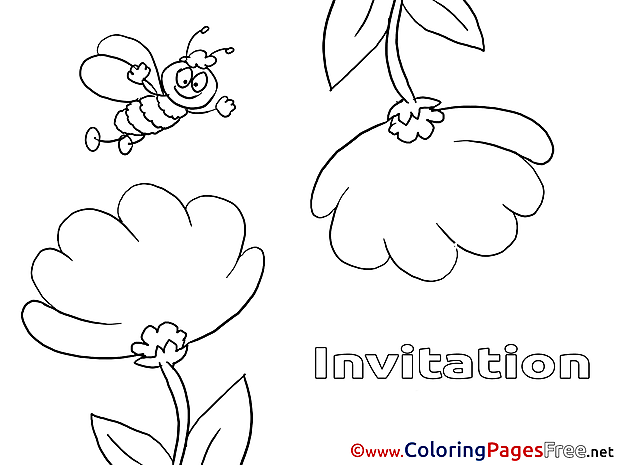 Bee Birthday Coloring Pages free