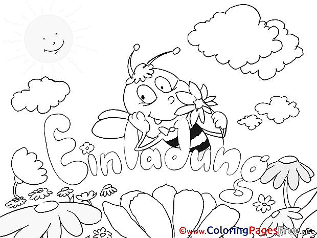 Bee Kids Birthday Coloring Pages