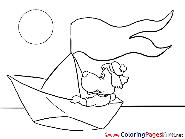 Boat Birthday Colouring Sheet free