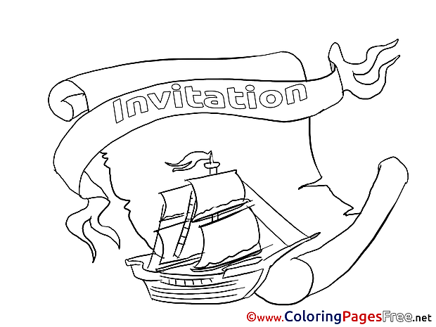 Boat Colouring Page Birthday free