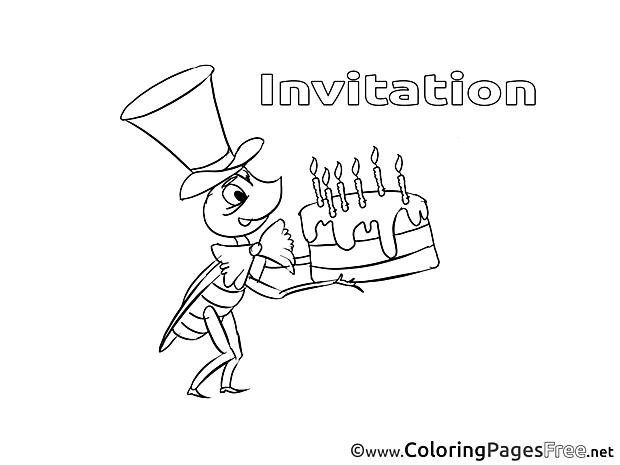 Cake Birthday Coloring Pages free