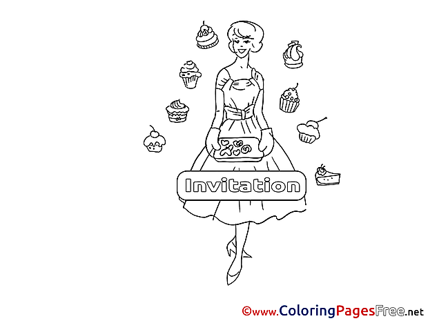 Cakes Birthday Colouring Sheet free