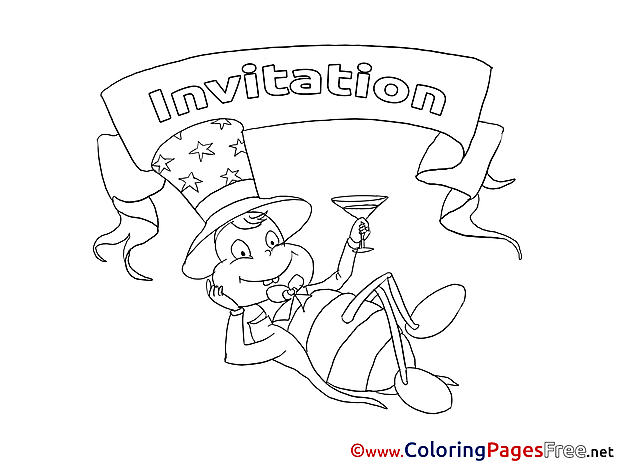 Cockroach Kids Birthday Coloring Pages