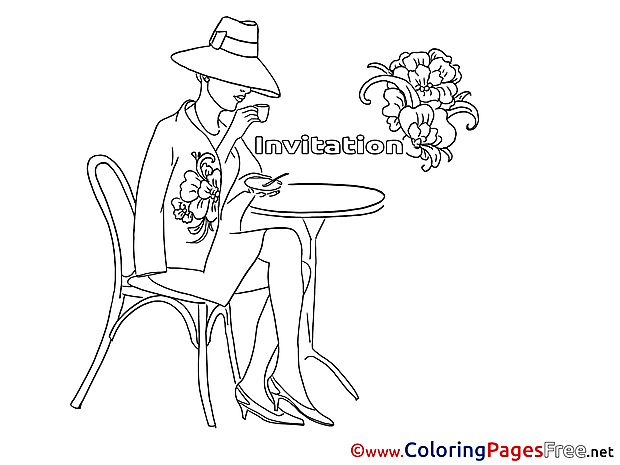 Coffee Colouring Sheet download Birthday