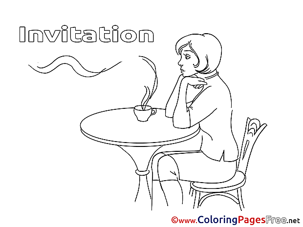 Coffee download Birthday Coloring Pages