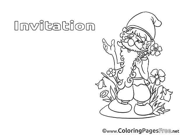 Dwarf Kids Birthday Coloring Page