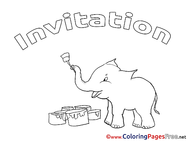 Elephant Coloring Sheets Birthday free