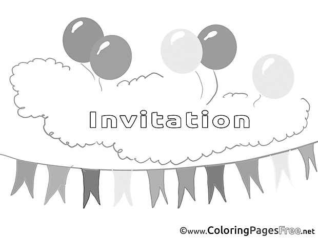 Evening Party Kids Birthday Coloring Page