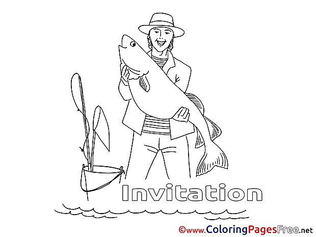 Fisherman Coloring Pages Birthday