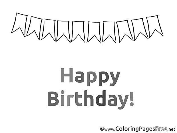 Flags Birthday Coloring Pages free
