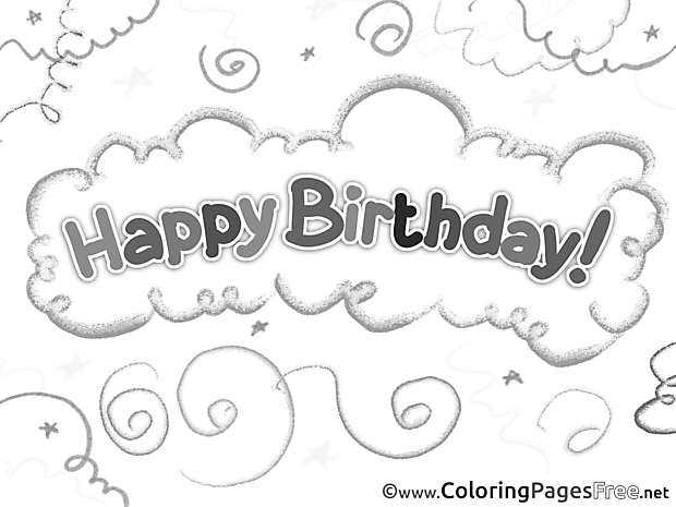 Happy Birthday printable Coloring Sheets