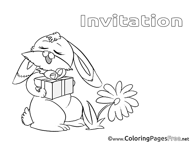 Hare Birthday Coloring Pages free