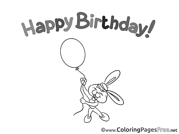 Hare Coloring Sheets Birthday free