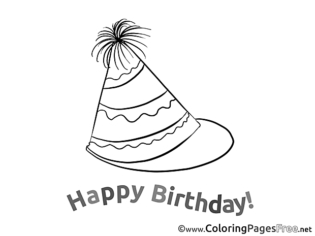 Hat Party printable Coloring Pages Birthday