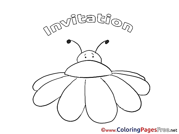 Insect Children Birthday Colouring Page