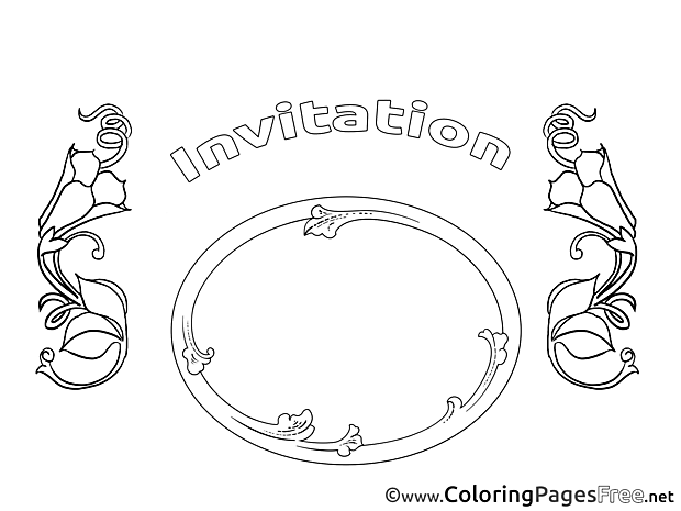 Invitation Birthday Colouring Sheet free