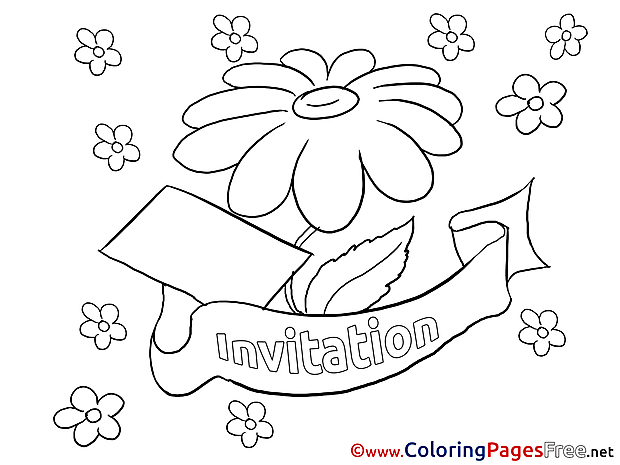 Invitation Birthday free Coloring Pages