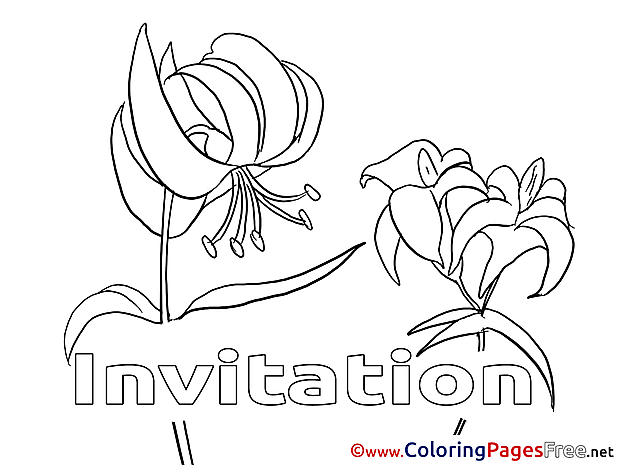 Invitation free Colouring Page Birthday