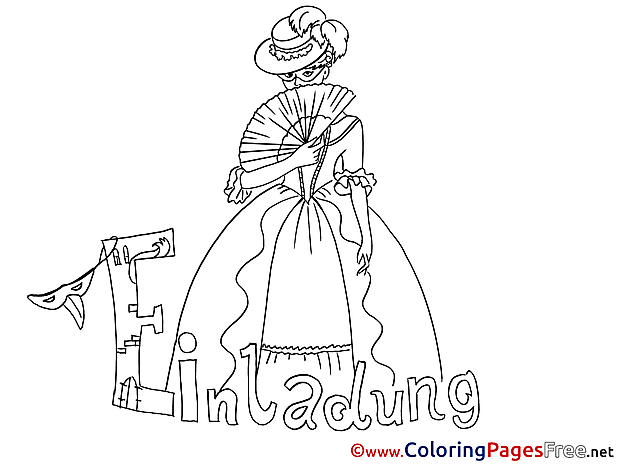 Masquerade printable Birthday Coloring Sheets