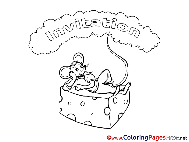 Mouse Birthday Colouring Sheet free