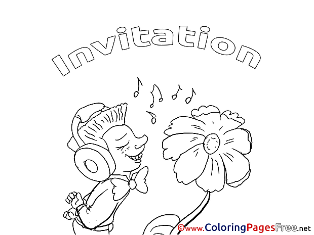 Music for Kids Birthday Colouring Page