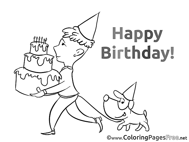 Party Colouring Sheet download Birthday