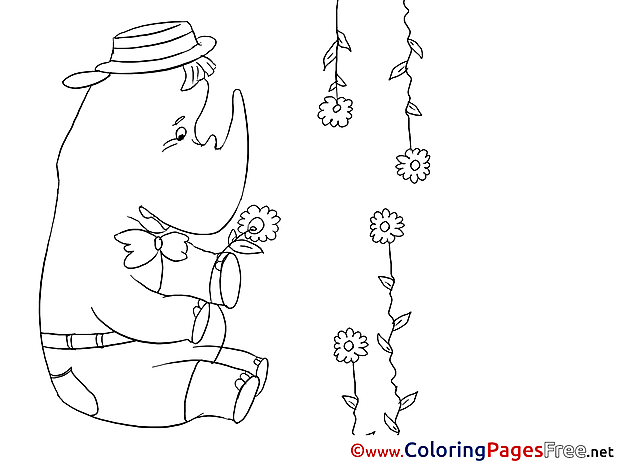 Rhino Birthday Coloring Pages download