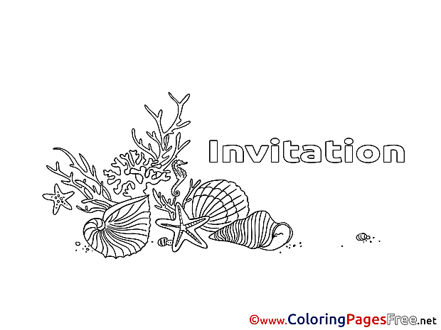 Shells Birthday Colouring Sheet free