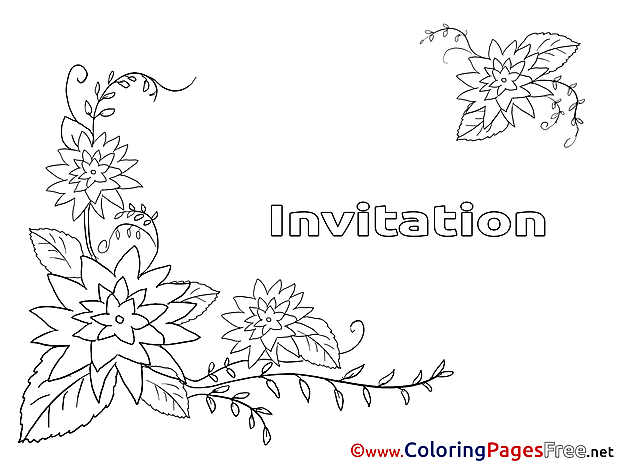 Summer Flowers Birthday Colouring Sheet free