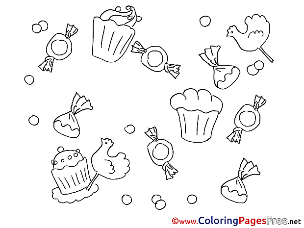 Sweets printable Birthday Coloring Sheets