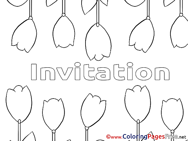 Tulips Coloring Sheets Birthday free