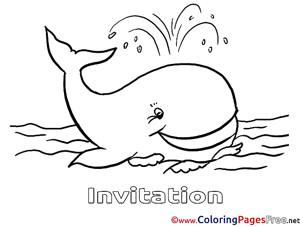 Whale for Kids Birthday Colouring Page