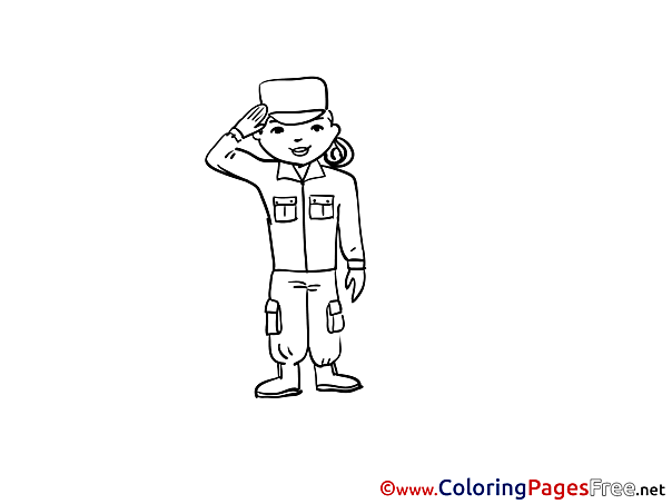 Girl Army printable Coloring Sheets download