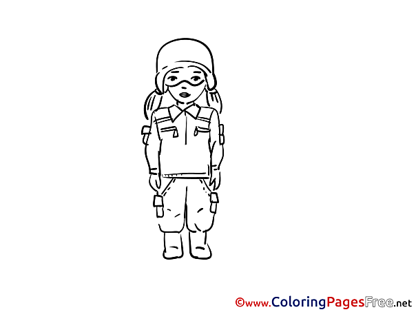 Girl Kids free Coloring Page
