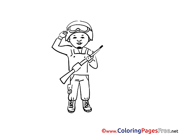 Military Man printable Coloring Pages for free