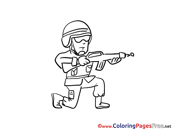 Soldier Children Coloring Pages free