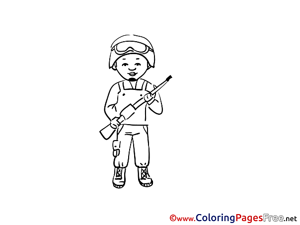 Soldier Colouring Page printable free