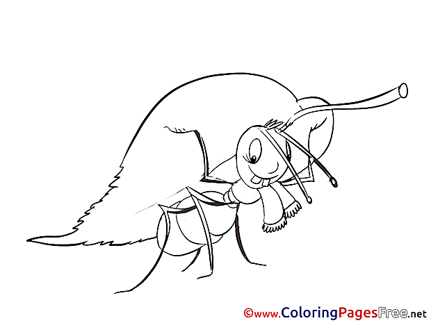 Ant Kids free Coloring Page