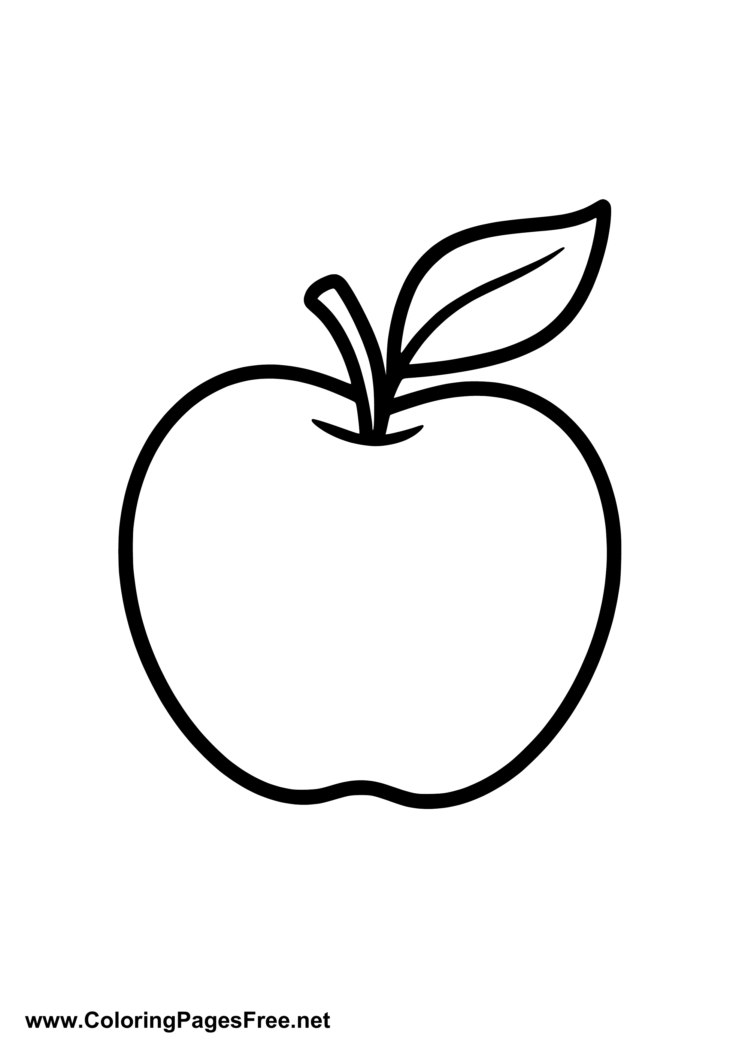 Apple Coloring Page PDF Download
