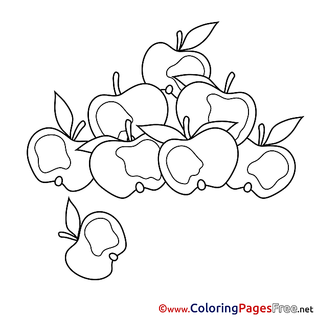 Apples Colouring Page printable free