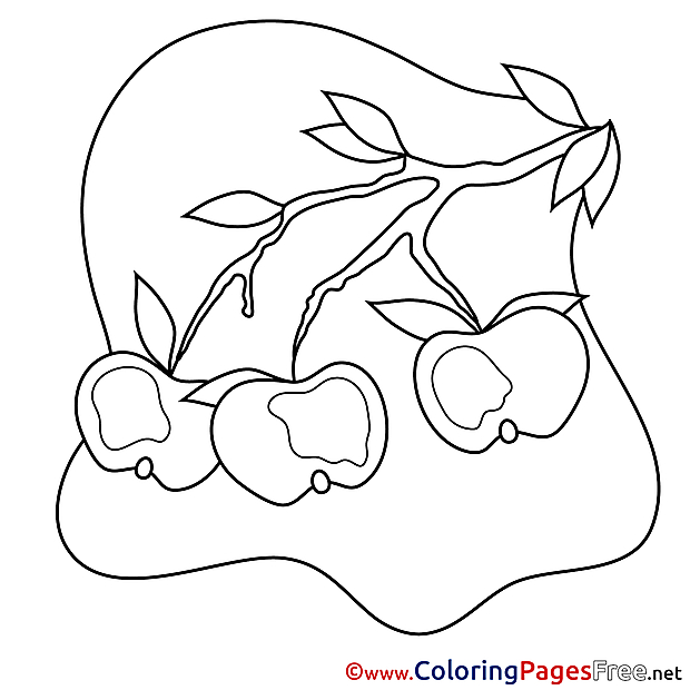 Apples printable Coloring Pages for free