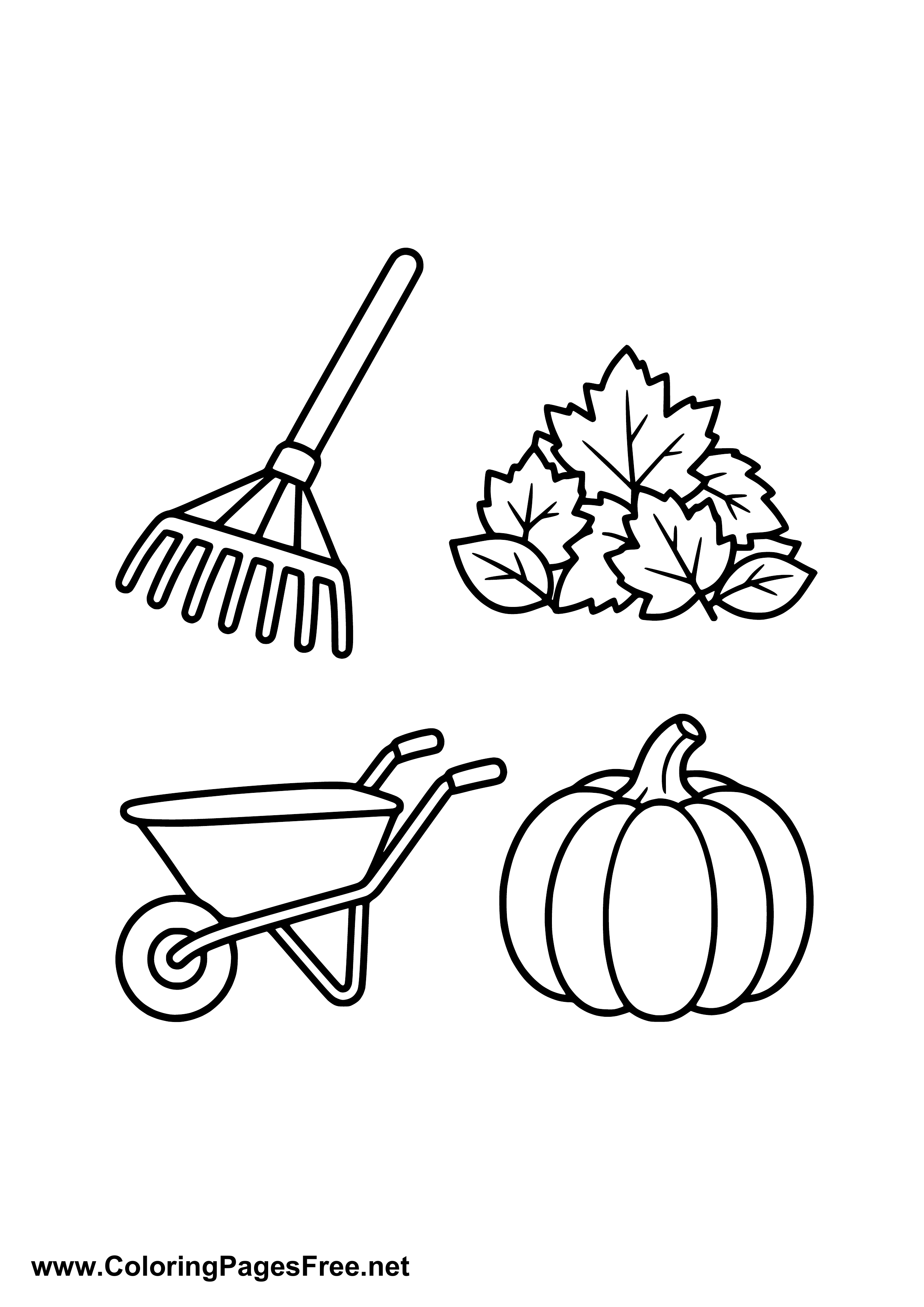 Autumn Gardening Coloring Page