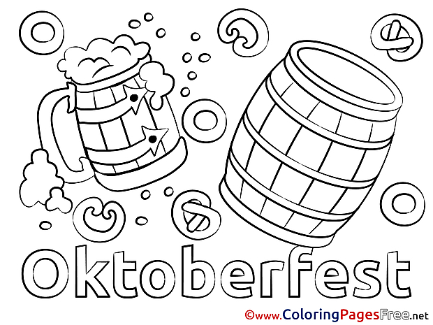 Barrel Oktoberfest Coloring Pages for free
