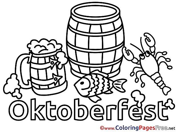 Barrel Oktoberfest Colouring Page printable free
