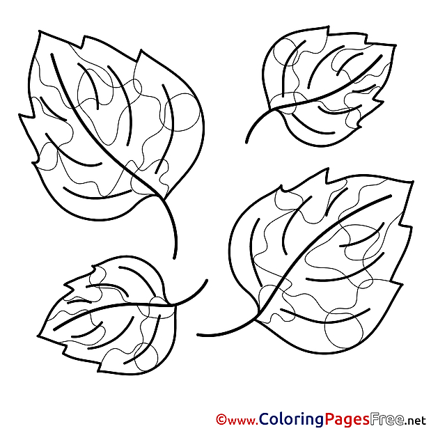 Beautiful Leaves Kids free Coloring Page