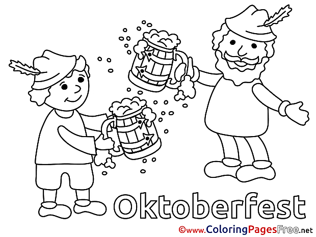 Beer Oktoberfest free printable Coloring Sheets