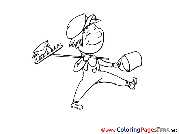 Boy Autumn Coloring Pages for free