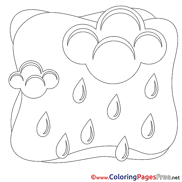 Clouds Kids free Coloring Page